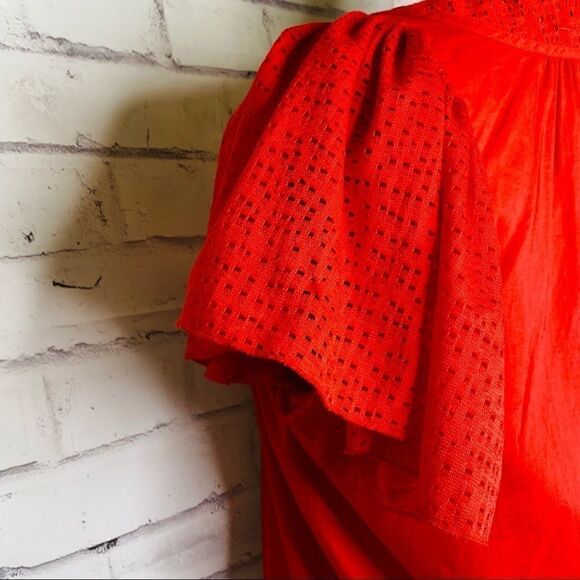 Anthropologie Pepin Eyelet Flutter Sleeve Top - Picture 8 of 8